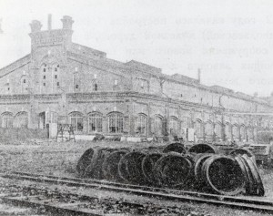 The Alexandroffsky Head Mechanical Works in St. Petersburg, ca. 1844. Eastwick and his  partners Joseph Harrison and Thomas Winans produced locomotives and machinery for the first Moscow-St. Petersburg railroad for over a decade.